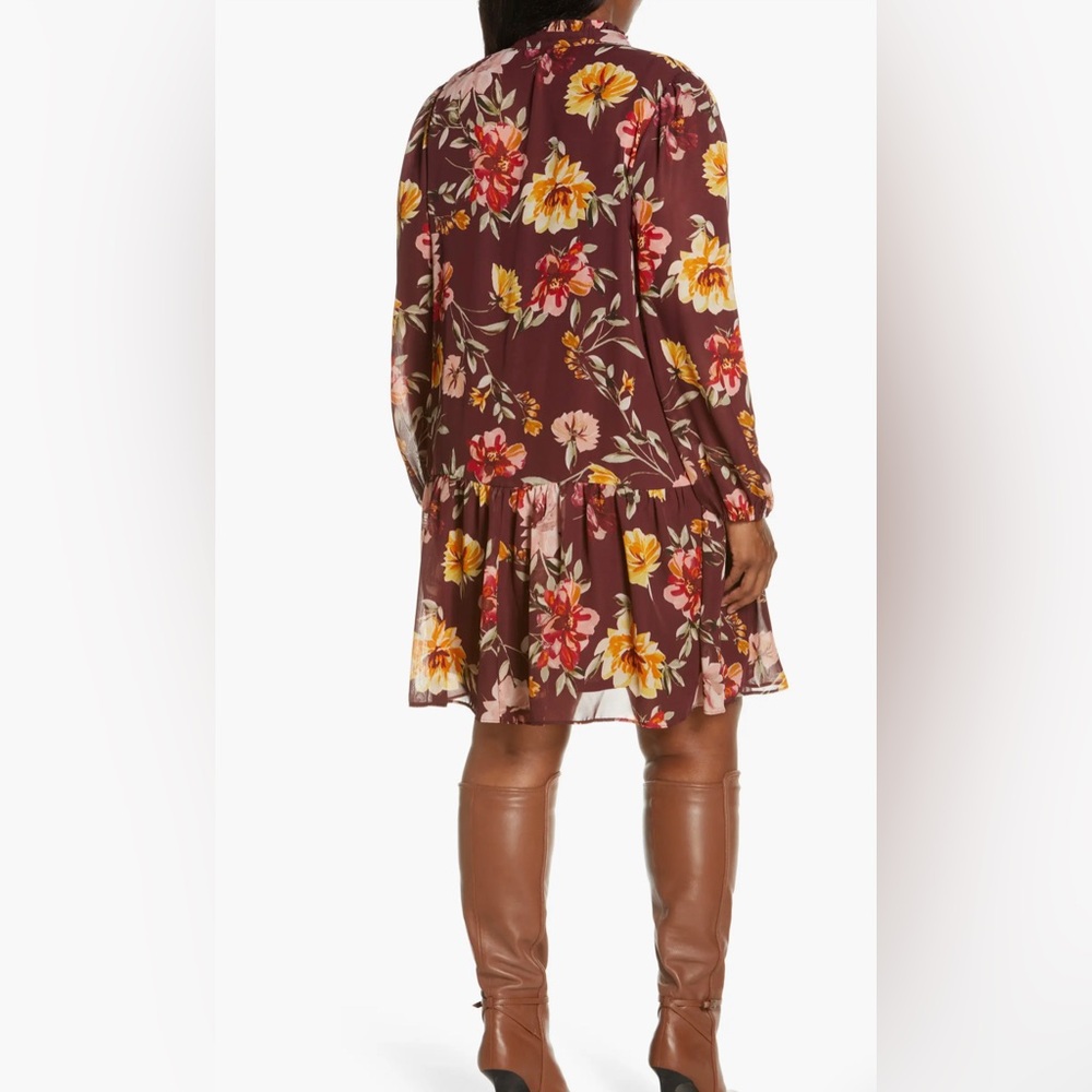 Julia Jordan Floral Print Pleated Long Sleeve A-Line Dress from Nordstrom - Picture 4 of 7